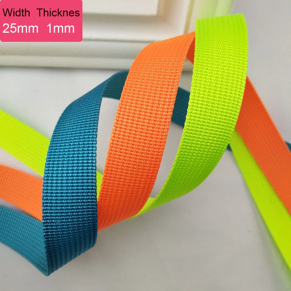 50 Yards 25mm 1" Width Nylon bing Strapping Ribbon Sewing Tape Backpack Belt Bag Clothing DIY