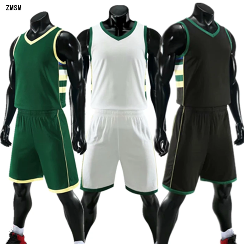 

ZMSM Youth Adult Basketball Jerseys Set Quick Dry Basketball Uniforms Training Vest Double Pocket Shorts Sportswear DIY JY835
