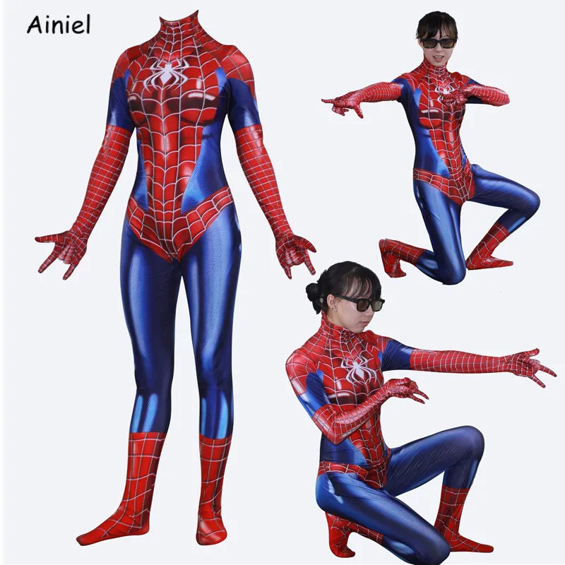 Костюм Супермена Человек-паук Женское боди комбинезон Zentai Super Heros костюм для