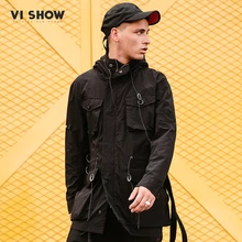 VIISHOW, новинка, длинный Тренч, Мужская брендовая одежда, повседневные Модные Длинные куртки, пальто для мужчин, высокое качество, Тренч с капюшоном, мужской FC1036181