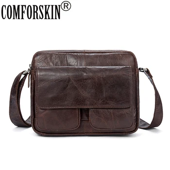 

COMFROSKIN Men Leather Cross-body Bag Large Capacity 100% Genuine Leather Men Messenger Bags New Arrivals Cover Style Man Bags