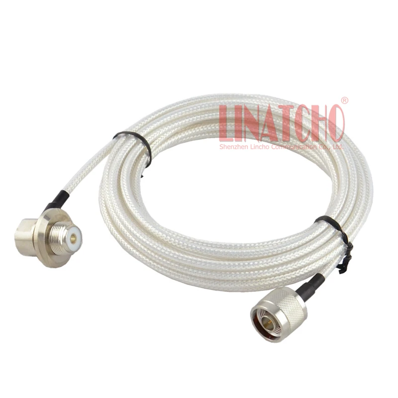 

5M White RG141 Coaxial Cable for Mobile Radio Extension, N-Male and SO239 connector for Yaesu ICOM Radio