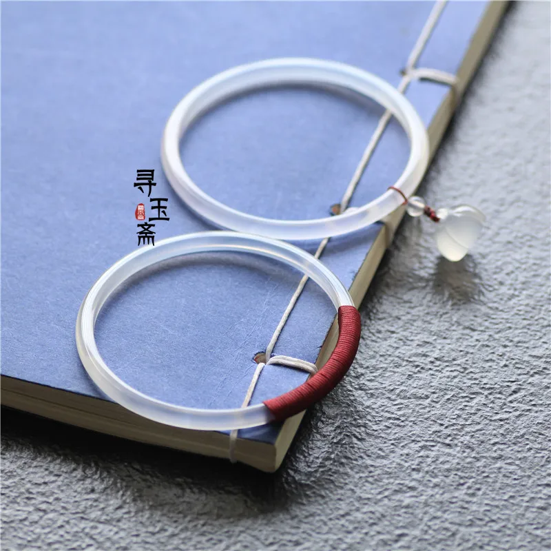 

Personality DIY wind pure manual weaving purple line bracelet Tie-in flower pendant bracelet Charm female style