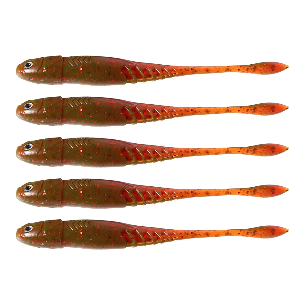 5PCS/lot Soft Fishing Lure 11cm 6.5g Plastic Lures Bait Pack 3D Eyes