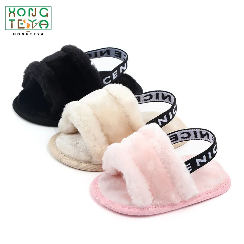 baby girl fluffy sandals