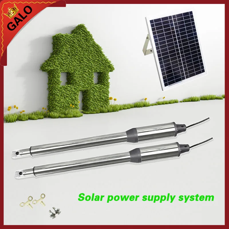 

GALO DC24V 200kg per leaf dual solar system automatic electrical swing gate door opener motor(no battery & controllers included)