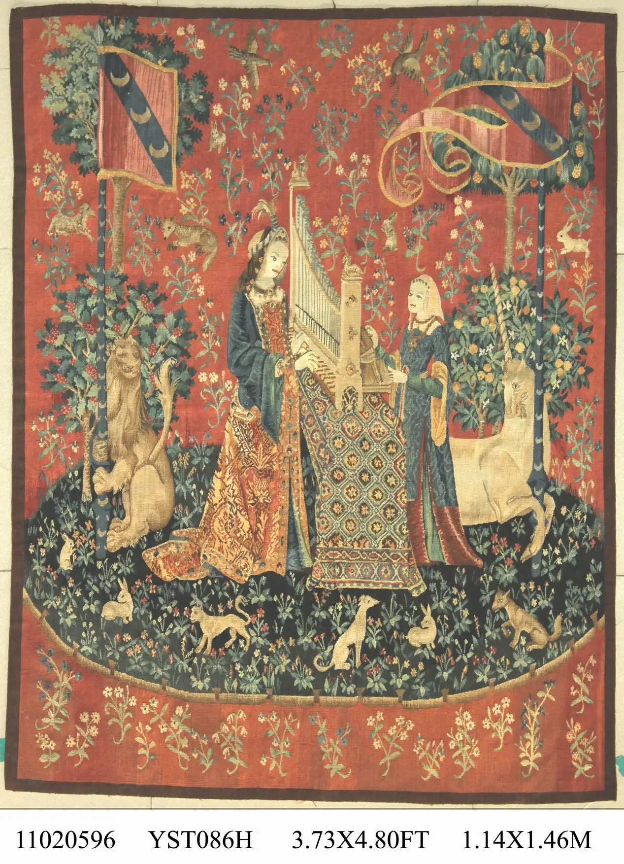 Vintage Tapestry Aubusson Handmade Hanging Wall Tapestry Macrame