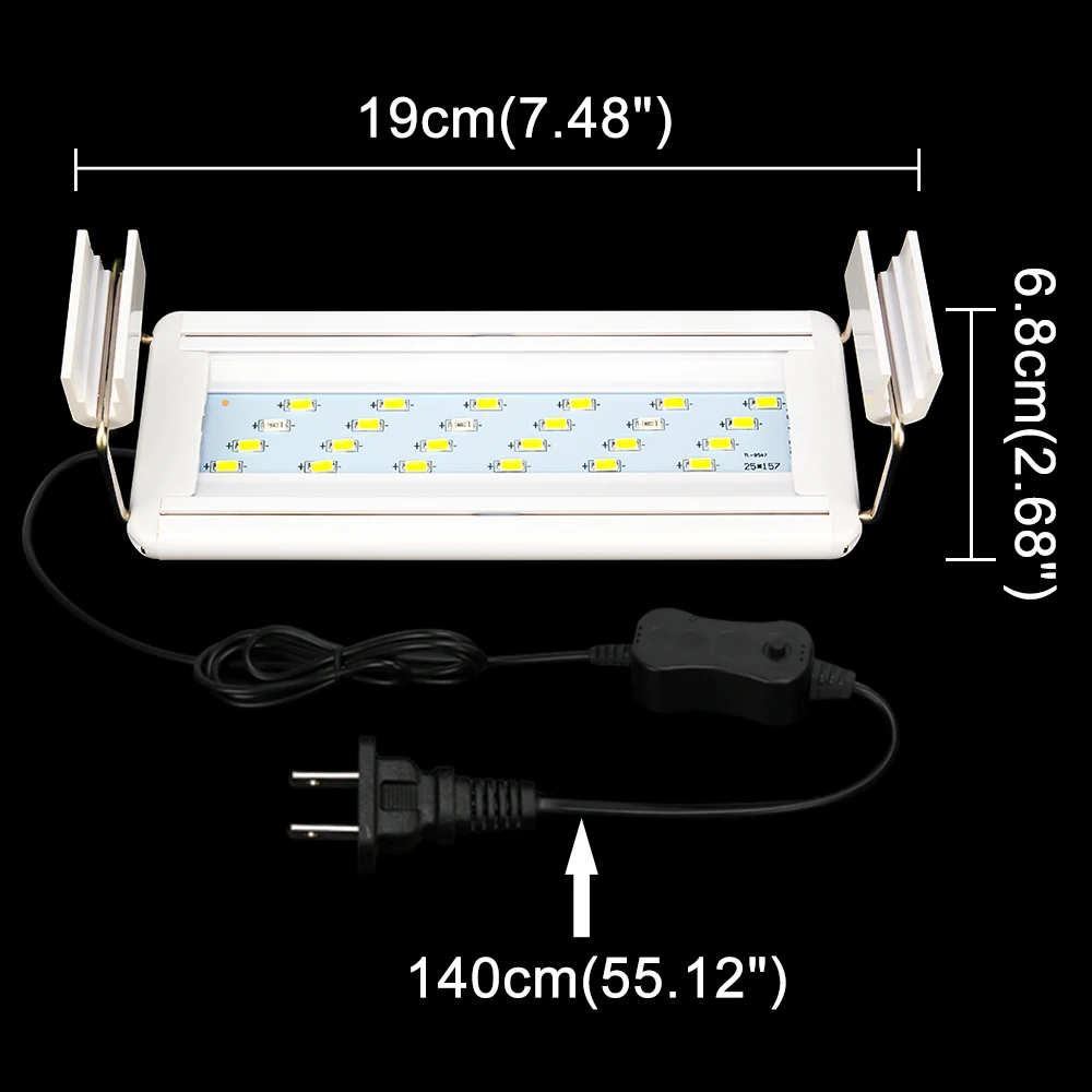 Расширяемый тонкий светильник для аквариума с регулируемой яркостью, светильник для аквариума 220 V/110 V 5 W/8 W/11 W/16 W, светодиодный светильник для аквариума