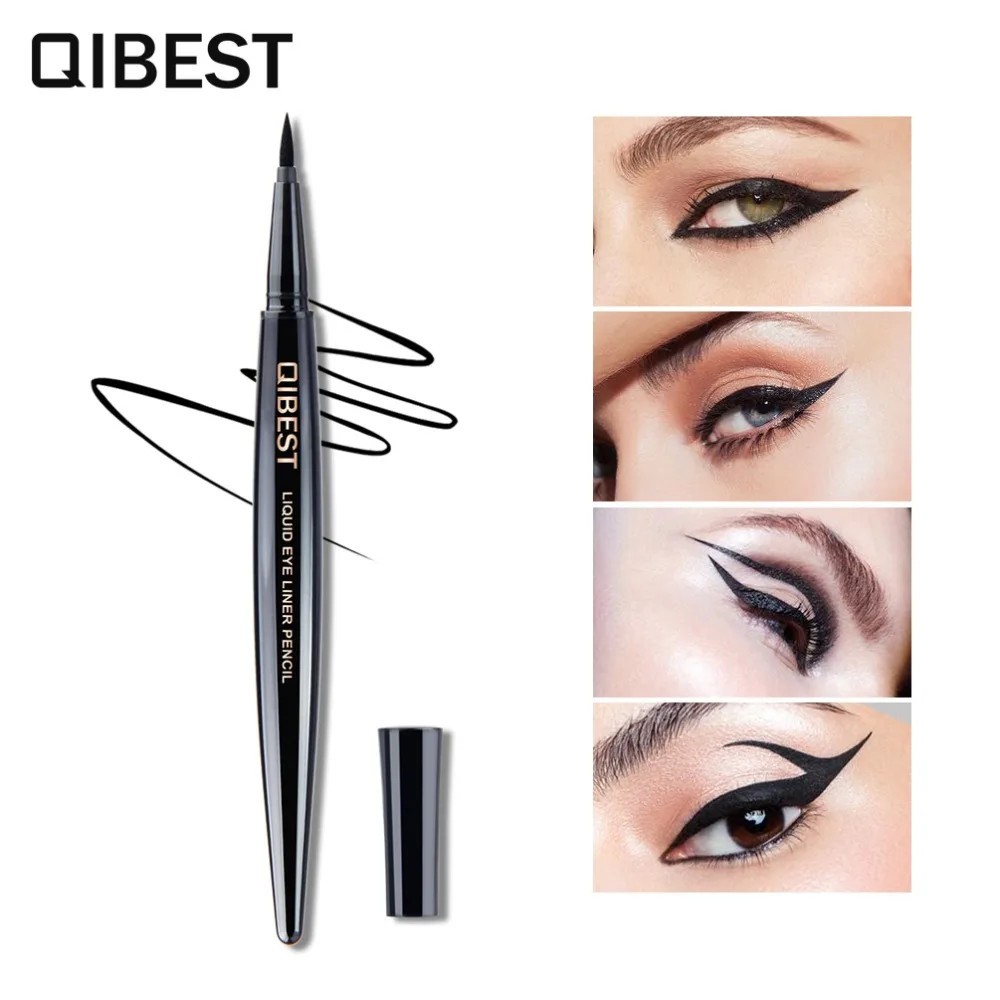 QIBEST Водостойкая Подводка для глаз стойкая черная жидкая подводка карандаш