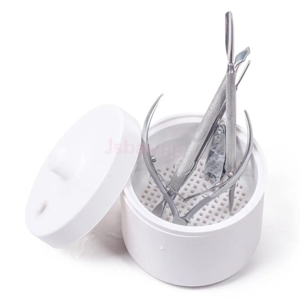 

White Sterilizer Box Pot Disinfection Tray Container Sterilizing Clean Nail Art Salon Manicure Implement Tool