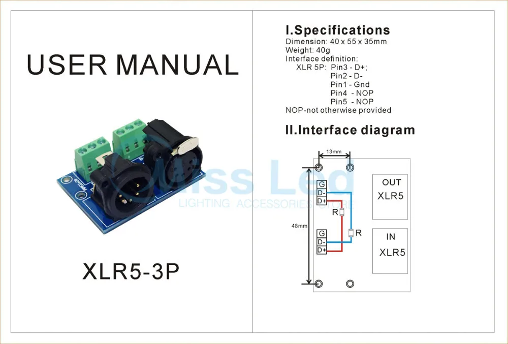 3pin терминальный адаптер 5 pin XLR, 3 P до 5 core XLR