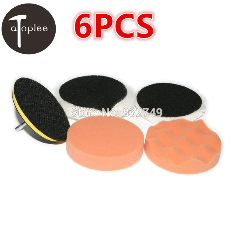 

Atoplee 6Pcs 4" High Gross Buffer Polishing&Buffer Pad Polisher Pad Set Kit + M8 Shank Drill Adapter For Car Polisher