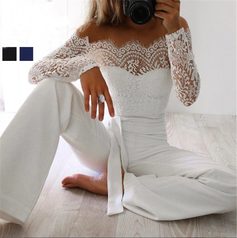 Женский кружевной комбинезон вечерние с вышивкой весна лето 2019|ladies bodysuits|bodysuits