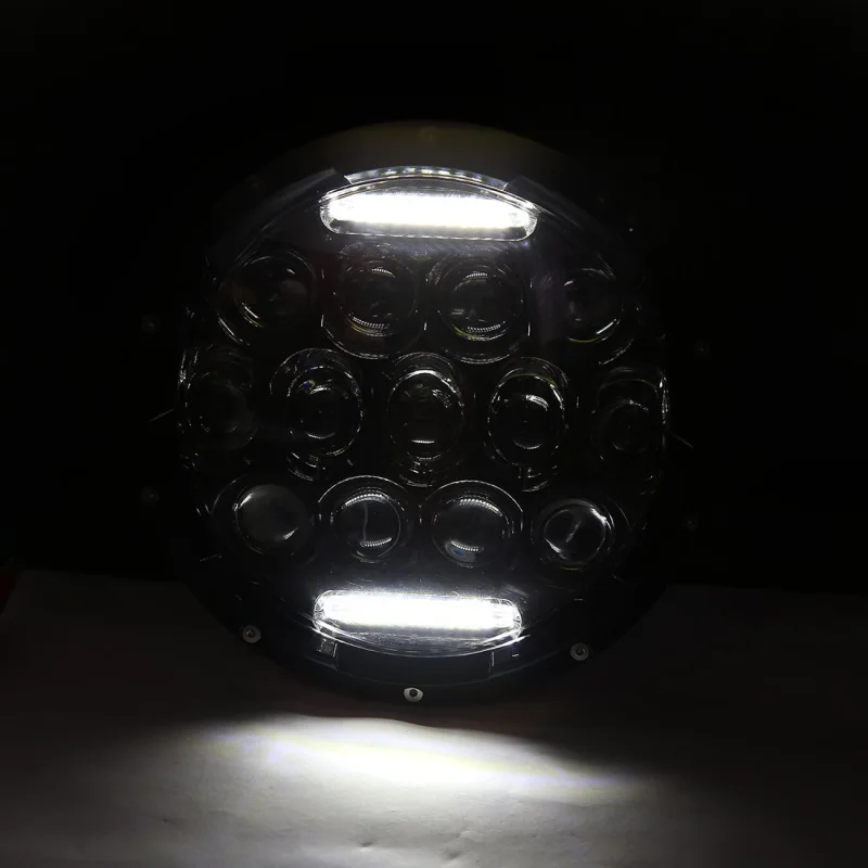 Black 7 Inch 75W Round Daymaker LED Projector Headlight Waterproof Bulb for Harley Davidson Motorcycle & Jeep Wrangler LED Headlamp  (19)