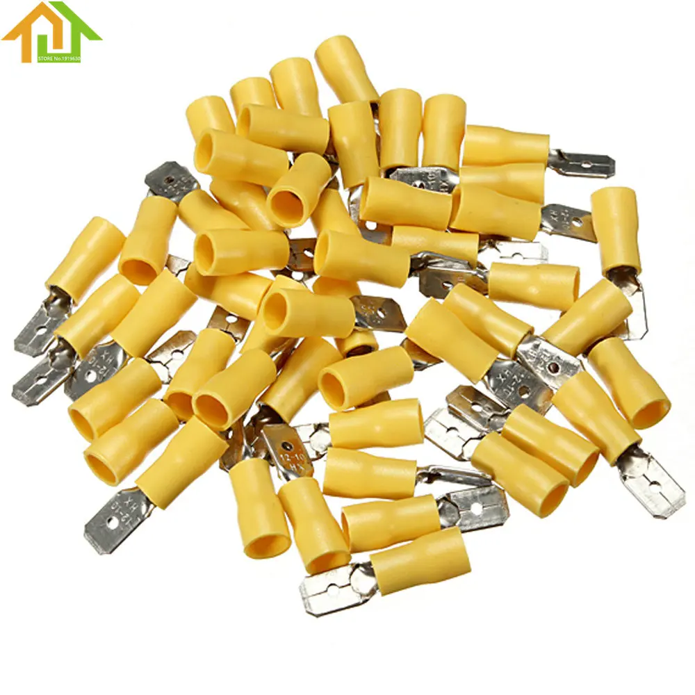 

100Pcs Male + female Assorted Electrical Wire Terminals Connectors Crimp Spade