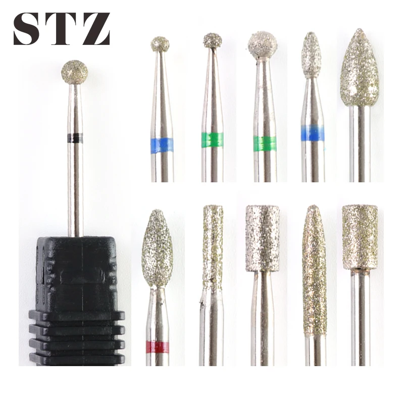 

STZ 17 Types Diamond Nail Drill Bits Milling Cutters For Manicure Millers Rotate Burr Cutter Pedicure Device Nail Design JG01-17