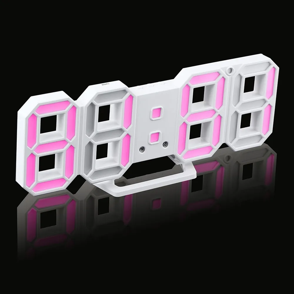 

3D DIY LED Wall Clock Modern Digital Alarm Clocks Display Home Kitchen Office Table Desk Night Wall Watch 24 Or 12 Hour Display