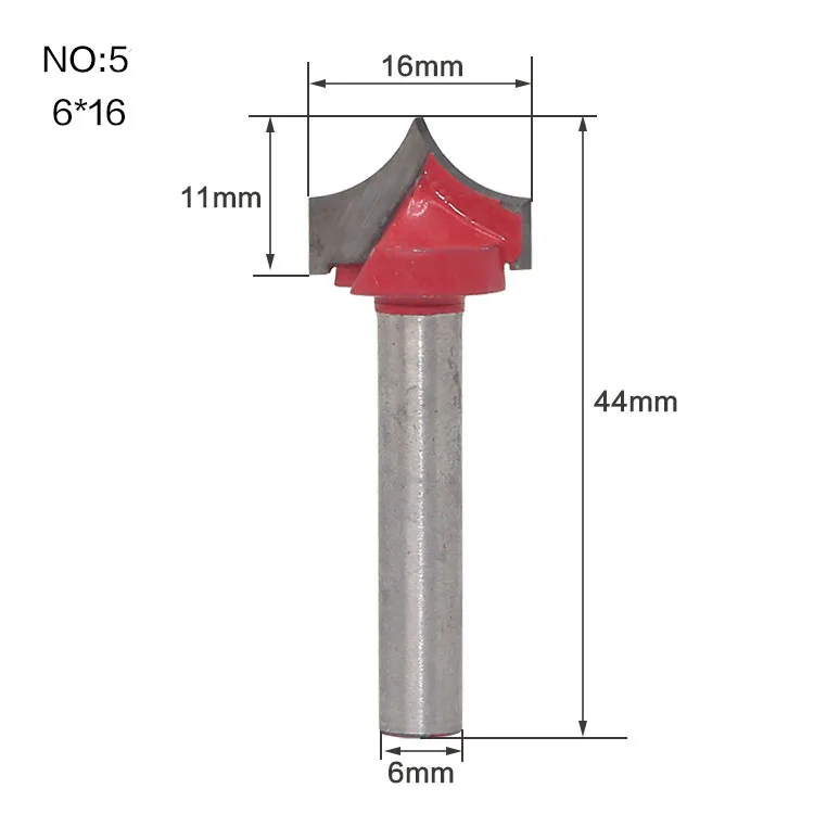 1 шт., 6 мм хвостовик, инструменты с ЧПУ, твердосплавные круглые носовые биты, круглые концевые резаки, шейкер, резак, инструменты для деревообработки - Длина режущей кромки: NO5