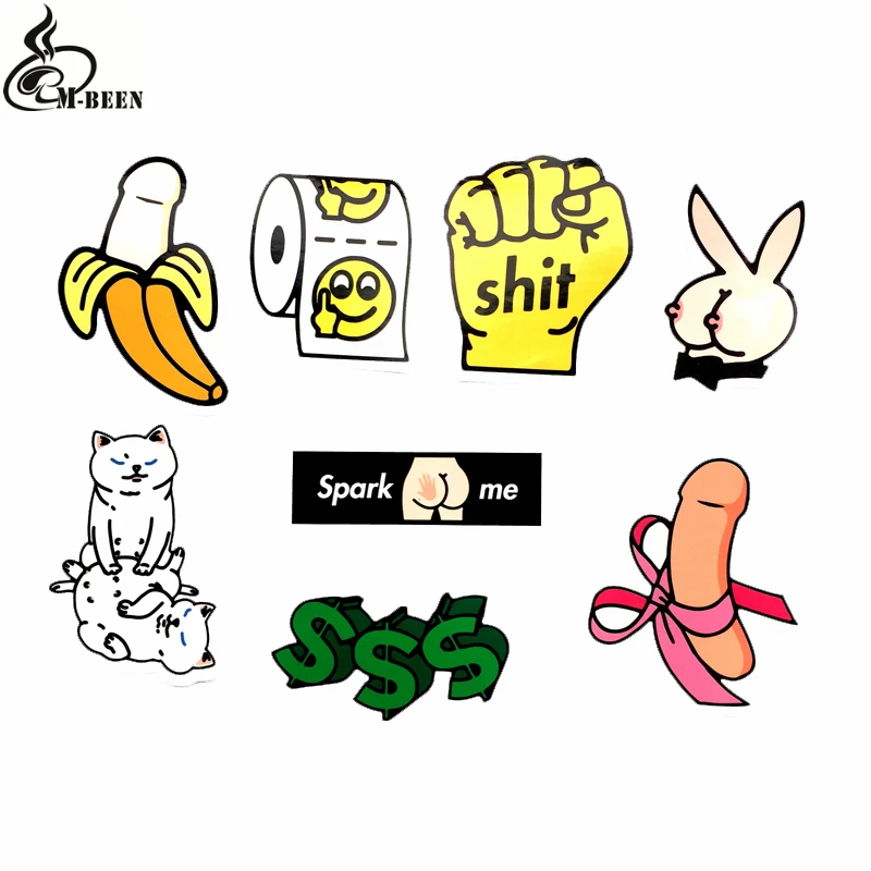 

8Pcs/Lot Dirty Styling Bad Joke cat Waterproof Stickers For Car Laptop Skateboard Luggage PVC Decal Toy Home Doodle Sticker