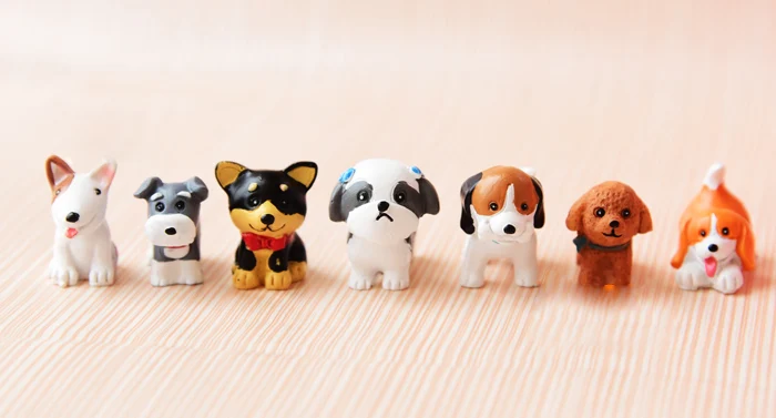 

G07-X103 children baby gift Toy 1:12 Dollhouse mini Furniture Miniature rement Doll accessories lovely cute dogs 7pcs/set
