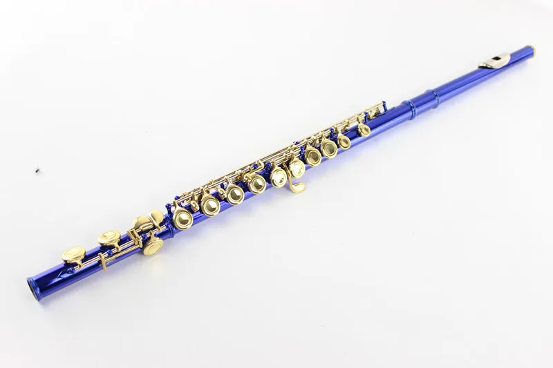 

Professional Quality MARGEWATE 16 Hole Close C Tune Flute Concert Musical Instruments Cupronickel Blue Flute With Case E Key