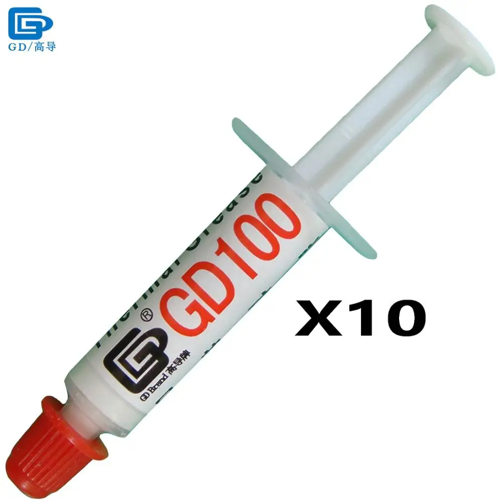 

GD Brand Thermal Paste Grease Silicone Plaster GD100 Heat Sink Compound 10 Pieces Net Weight 1 Gram White For CPU Cooler SSY1