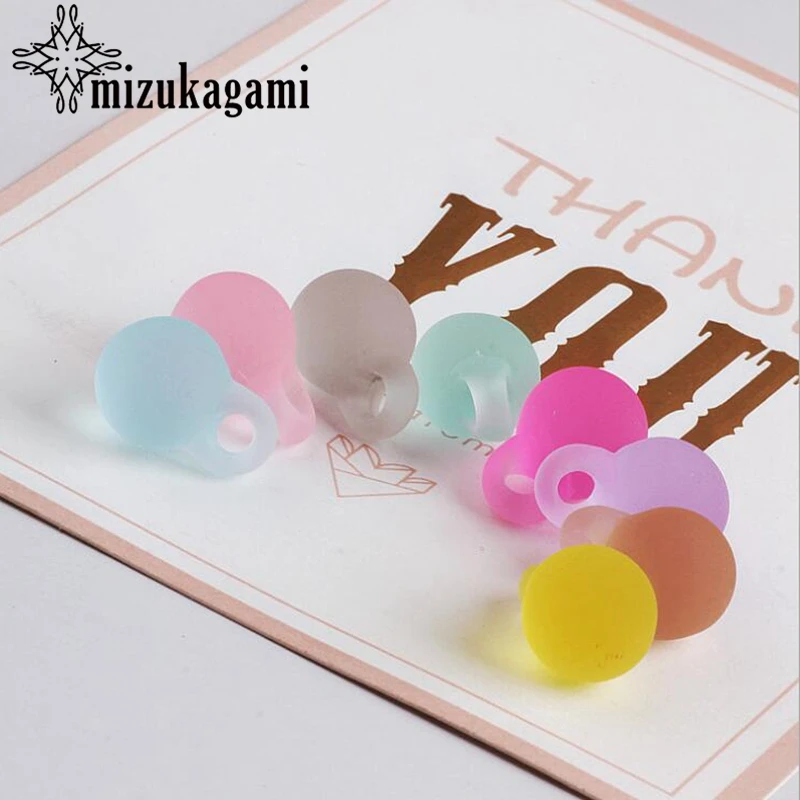 

Korean Fresh Series Frosted Candy Colored Balls Charms Beads 10pcs/lot For DIY Fashion Earrings Jewelry Making Accessories
