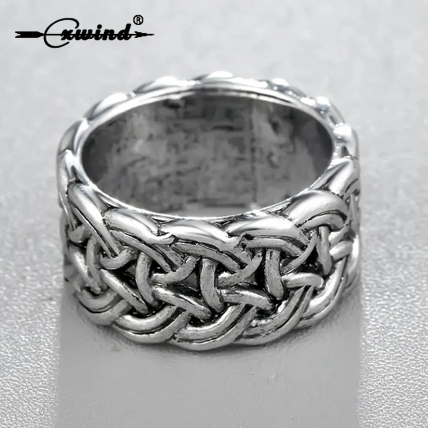 Cxwind Fashion Antique Cross Knot Viking Ring Men Knuckle Classic Engagement Anel Jewelry Rings For Male Party Punk Bijoux 2018
