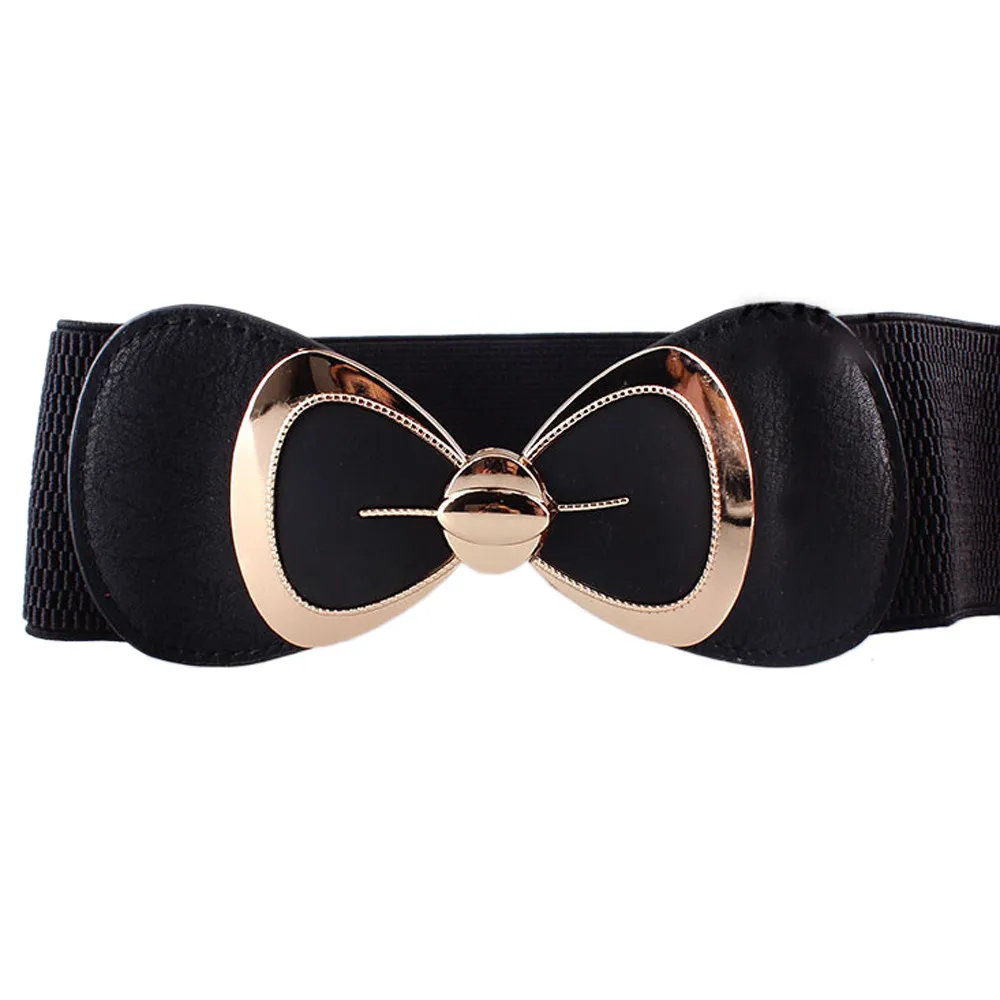 

Women Fashion Bowknot Buckle Corset Belts Waistband Wide Elastic Stretch Waist Casual GG Belts cinturones para mujer