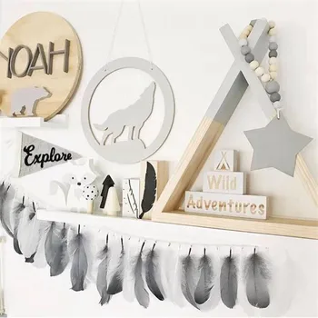 

INS Indian Feather Tent Hanging Pendant Kids Room Decoration Wall Hanging Ornaments Baby Bed Banner Garlands Nursery Photo Props