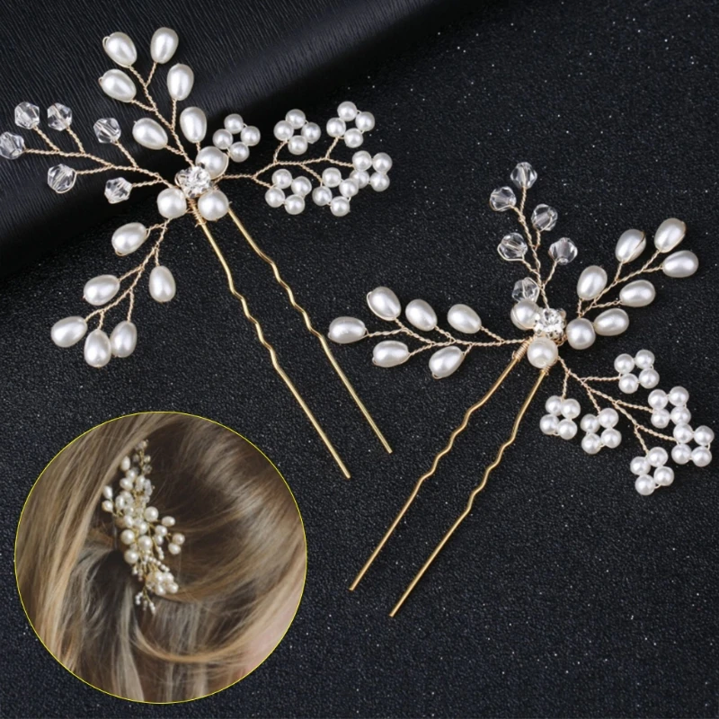 

Pearl Hairpins For Bride Wedding Luxury Decoration Headwear Jewelry Beaded Stick