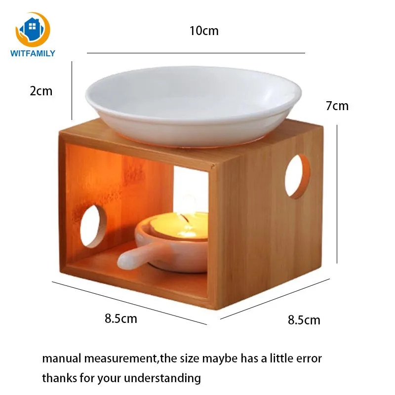 Ароматическая печь свечной обогреватель курильница/украшение дома натуральный бамбук курильница Арома горелка ремесла Ночник светильник