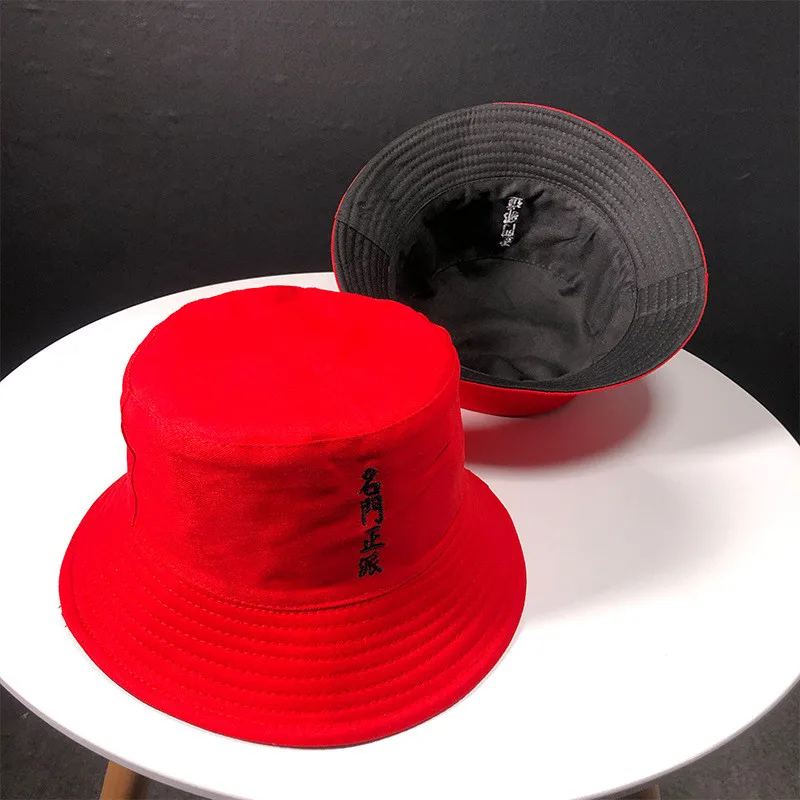 Хлопок, двухсторонняя Геометрическая Панама, шляпа рыбака, шапка для путешествий, шляпа от солнца для мужчин и женщин, 194 - Цвет: Красный