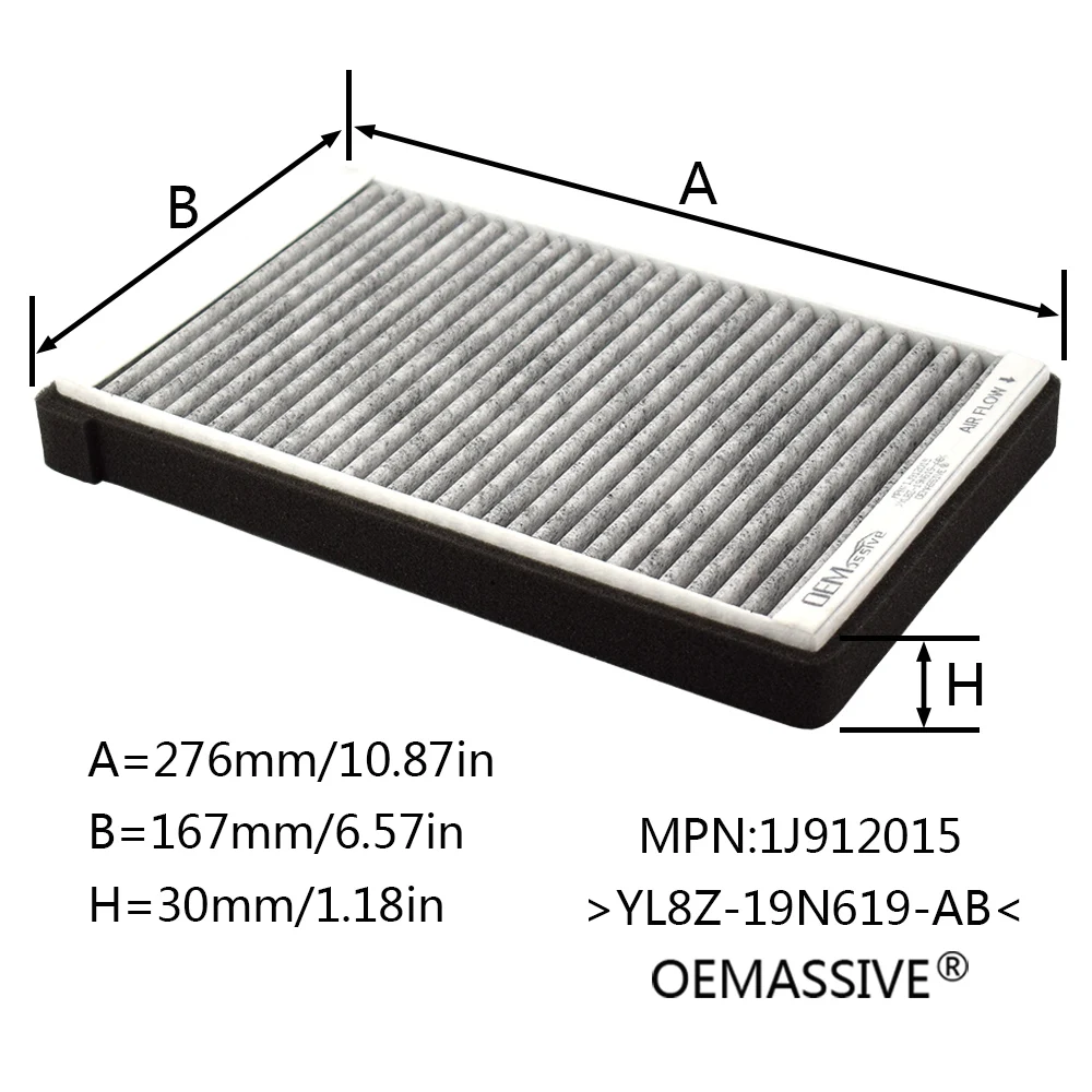 5x Car Pollen Cabin Air Conditioning Filter Activated Carbon For Ford Escape Maverick Mazda Tribute SUV 2.0 2.3 3.0 2001-2007