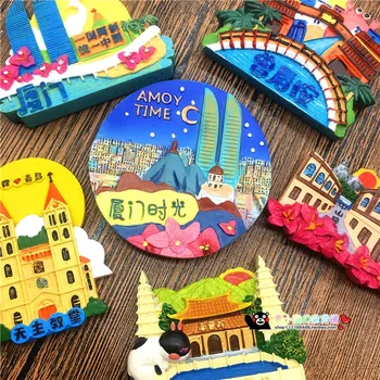 

New Arrival China Xiamen Amoy Time Fridge Magnet 3D Fridge Magnet Travel Souvenir Refrigerator Magnetic Stickers