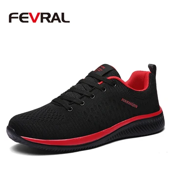

FEVRAL Popular Mesh Men Casual Shoes Lac-up Men Shoes Lightweight Comfortable Breathable Walking Sneakers Tenis Feminino Zapatos