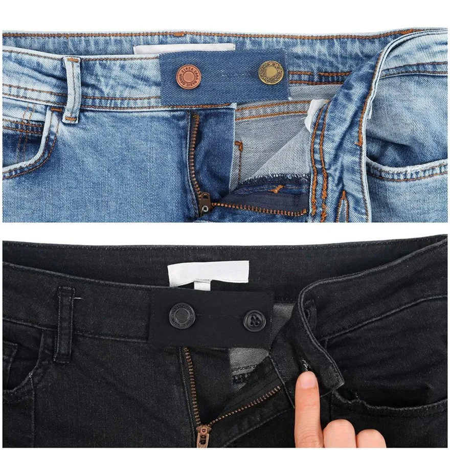 Горячая Распродажа, 1 шт., эластичная резинка на талии, регулируемый удлинитель, сильные регулируемые штаны на пуговицах, легко подходят для джинсов, брюки#0221 A1