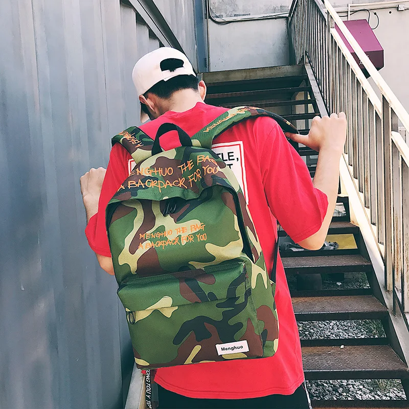 Menghuo New 2017 Camouflage Women Men Canvas Backpack Female Teenage Girl School Bag Boy Cool Laptop Male Travel Bagpack Mochila (55)