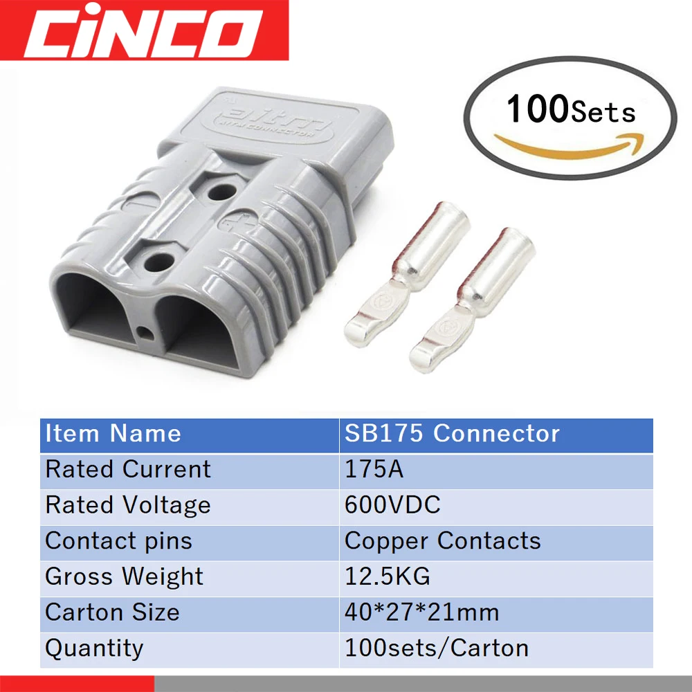 100 комплектов/коробка DC 600 V 175A Carvan зарядное устройство батарея SB175 ток 175 A разъем