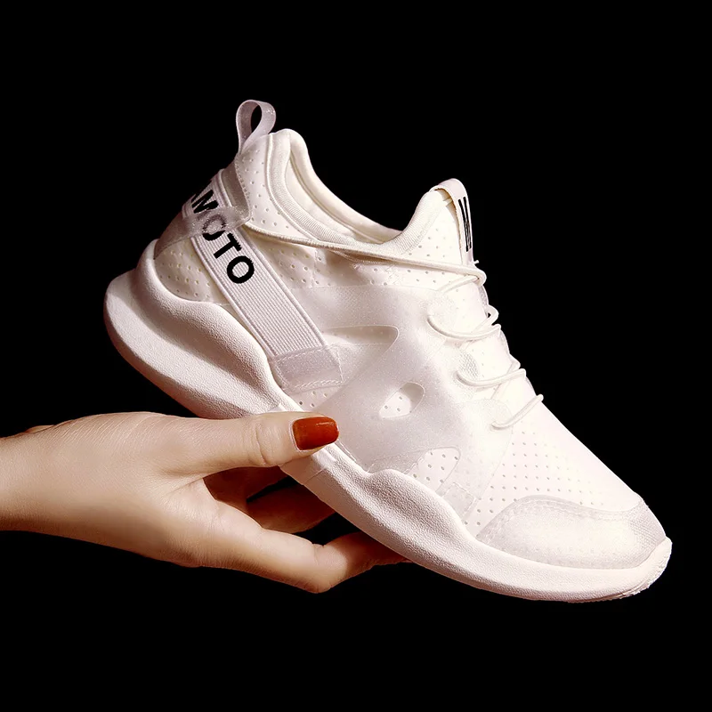 

Women Sneakers 2019 Spring Summer Fashion Casual Shoes Ladies Lace-up Breathable Lightweight Walking Lycra Shoes Women Flats