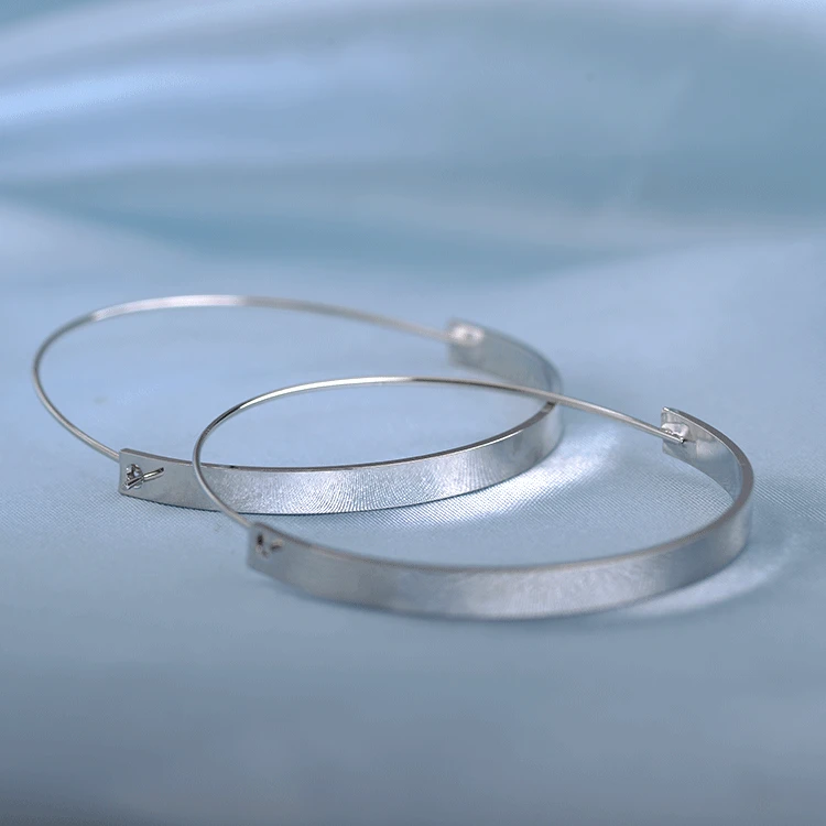 Полукруг металлическая полоска Золотое серебро широкая и тонкая полоса большой OL стиль пирсинг кольцо серьги для женщин