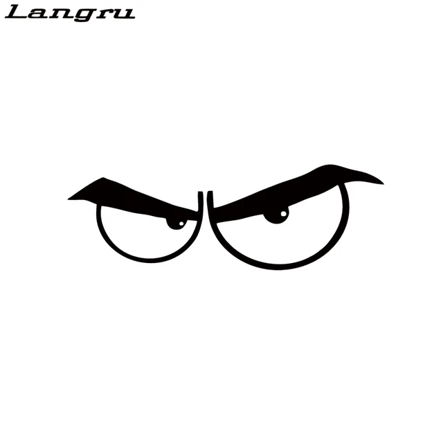 Langru Hot Sale Angry Cartoon Eyes Vinyl Decal Sticker Car Stying Creative  Stickers JDM