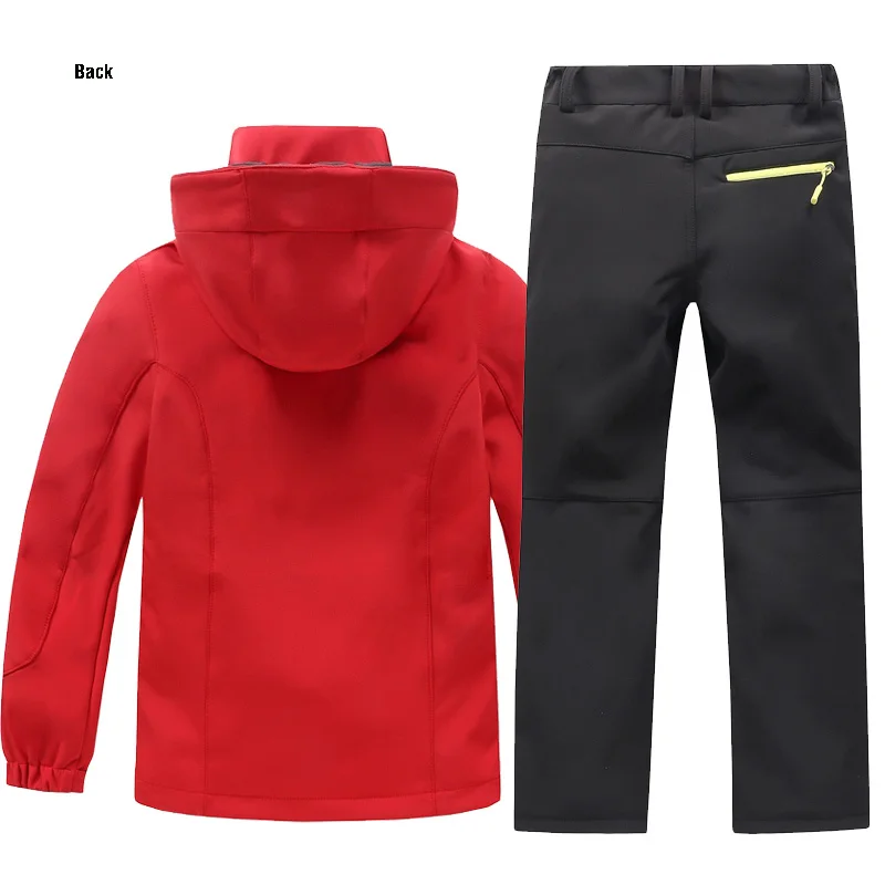 TRVLWEGO autunno bambini campeggio escursionismo cappotto e pantaloni Set cappuccio inverno studente antivento impermeabile giacca da sci all'aperto pantaloni