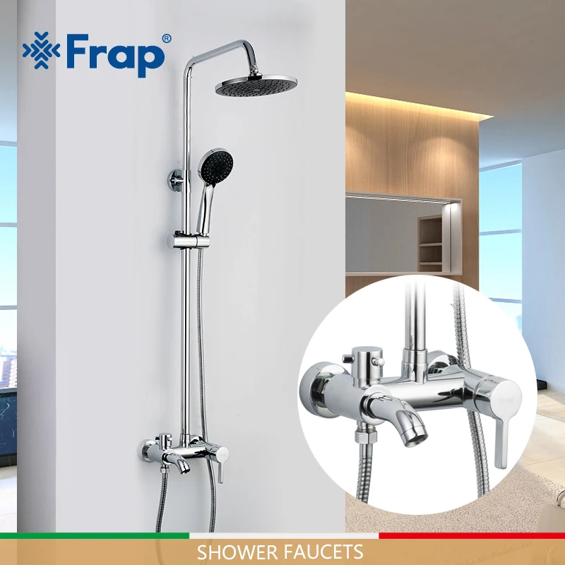 FRAP bathtub faucets bathroom waterfall shower head set mixer bathroom