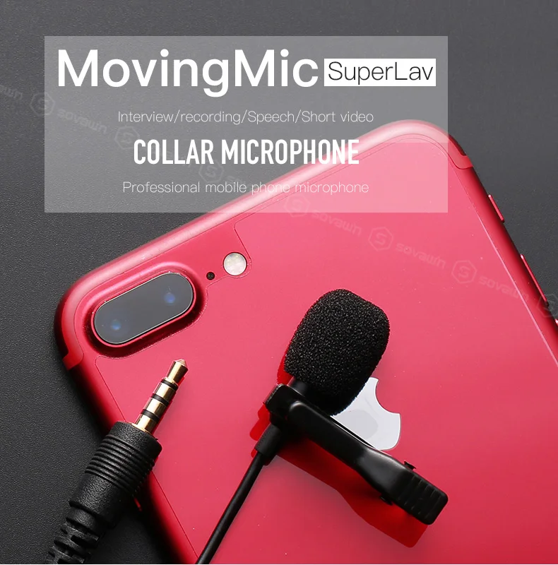 Portable Condenser Lavalier Microphone with Clip-on Interview Mic for Phone Video Recording Microphone xlr for Camera Android    (1)