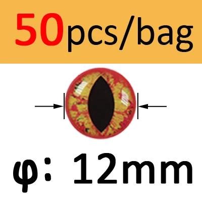 ICERIO 50 шт. 3D 4D голографические глаза рыб Глаз Дракона для завязывания мушек стримеры Baitfish деревянные пластиковые приманки - Цвет: Orange 12mm 50pcs