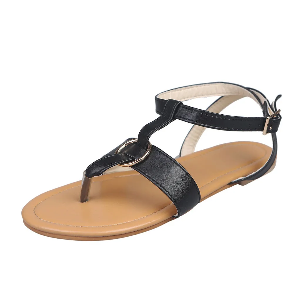 YOUYEDIAN sandalia feminina salto alto; женские Летние вьетнамки на плоской подошве с пряжкой; пляжные сандалии; обувь в римском стиле;# w30