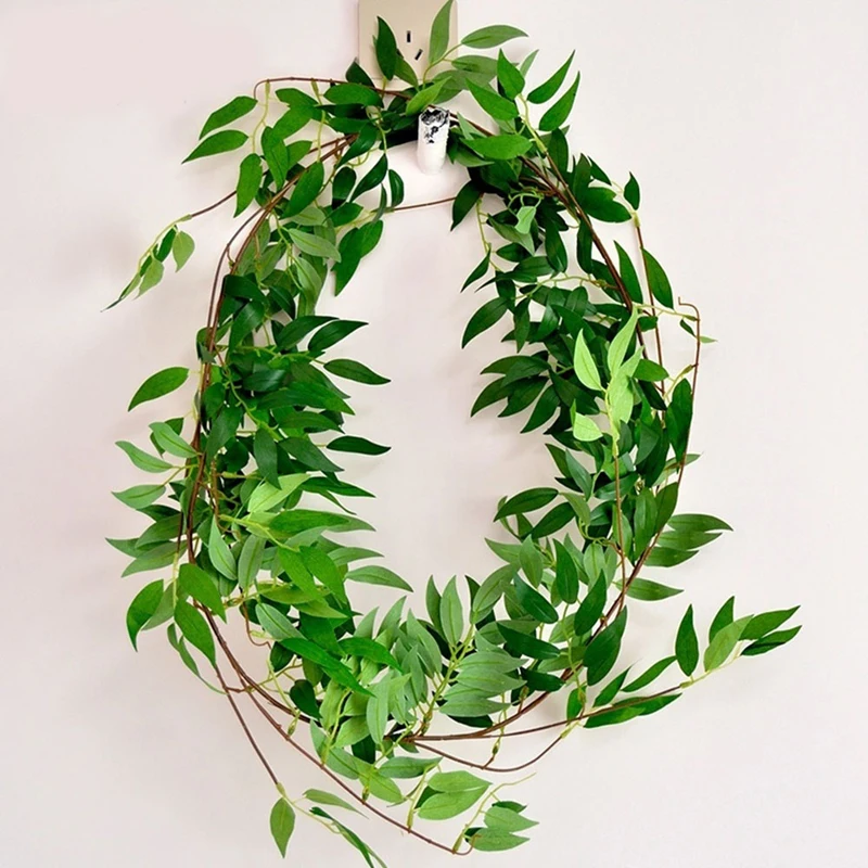 

2019 New 1.7m Long Artificial Silk Hanging Willow Vine Adornments Home Wedding Party Simulation Leaves Vine Decorations