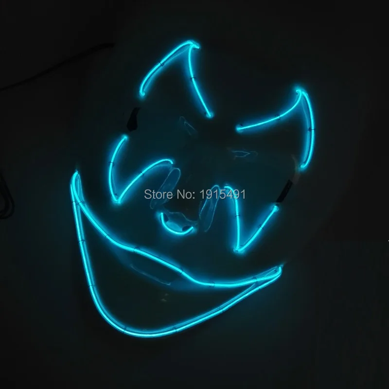cheap Hot sales Colorful Flickering LED cold light Mask Novelty Lighting Energy Saving Crazy EL wire Mask for Christmas,New Year decor