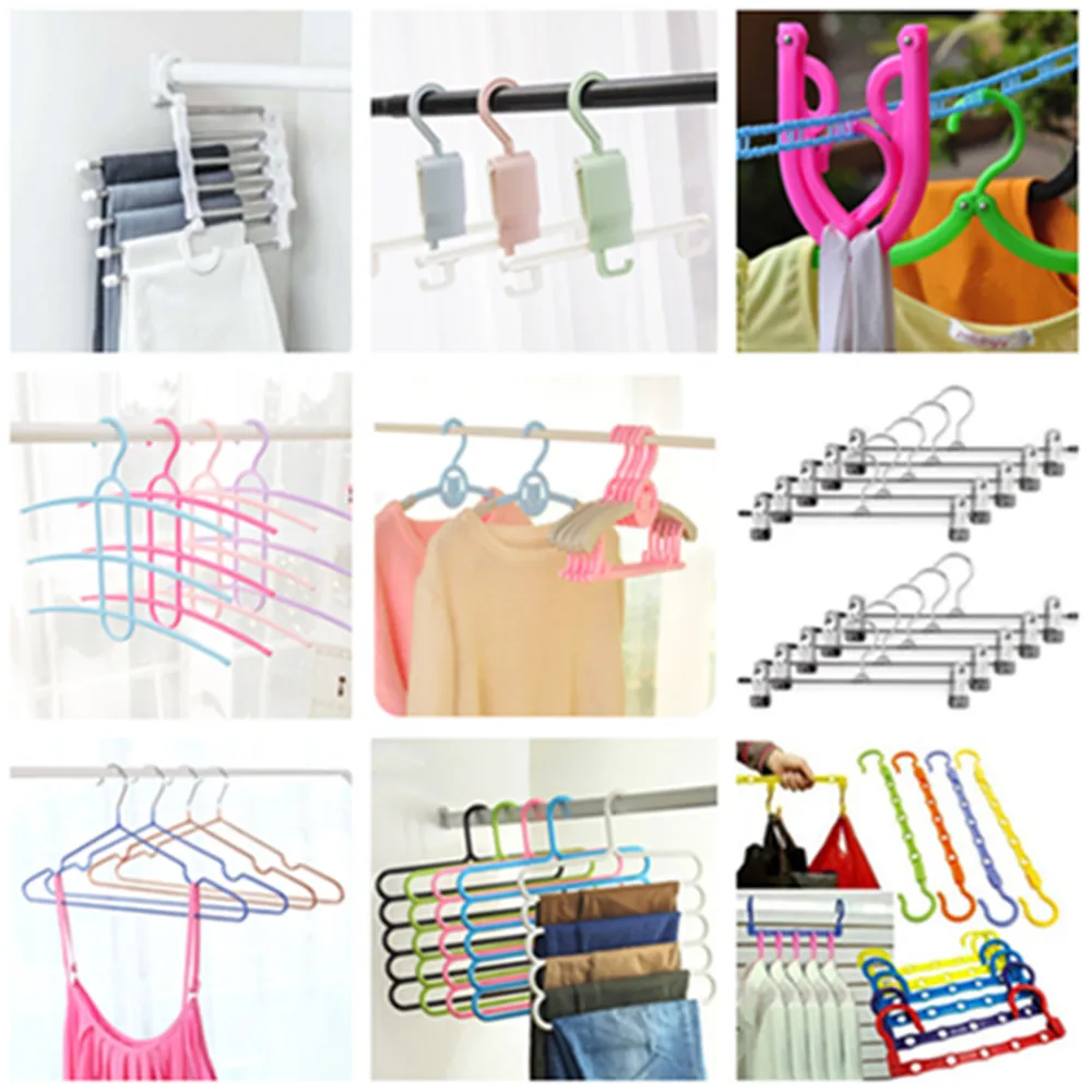 

Multi-shaped Hanger for Clothing Telescopic Foldable Plants Clothing Hanger Rack with Hook Closet Organizer For Travel Bed Room